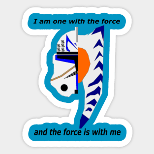 I am one with the force and the force is with me Sticker